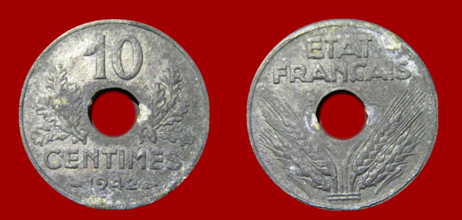 valeur pièce 10 centimes 1942