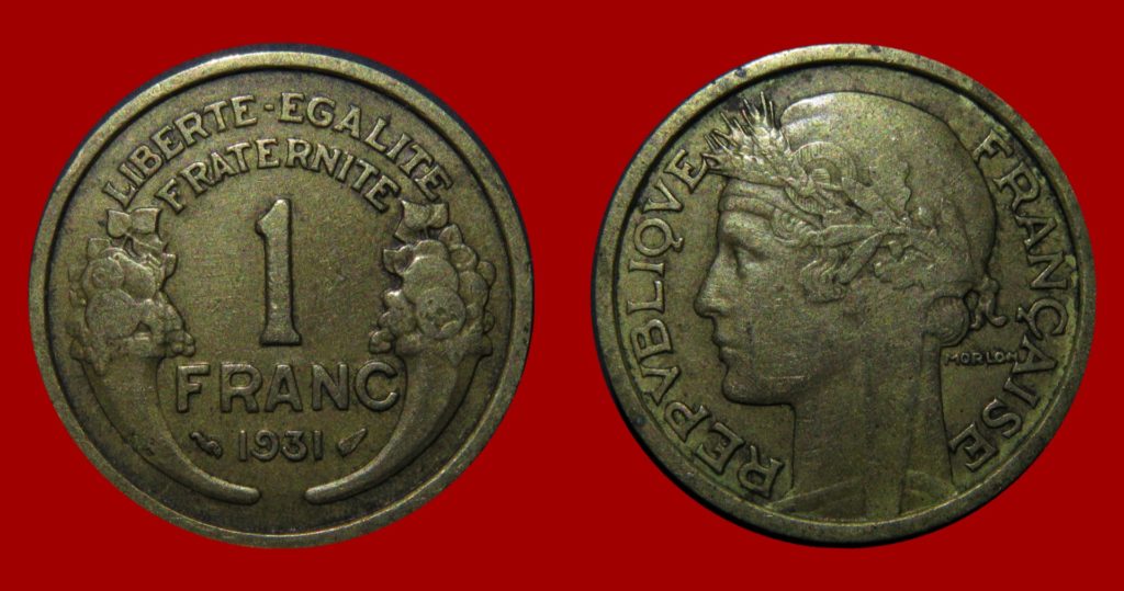 FRANCE 1 FRANC MORLON 1941 FLAN MINCE TTB - Gonçalves Lobo Numismatique