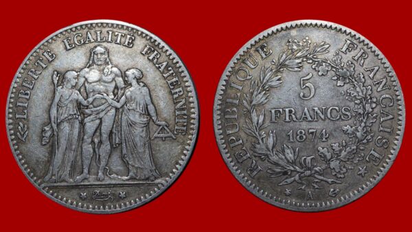 5 Francs Hercule 1874 A