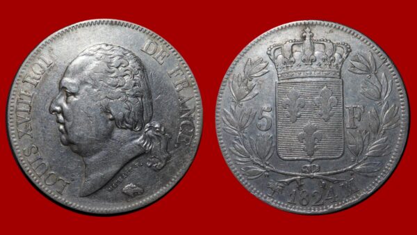 5 Francs Louis XVIII 1824 MA