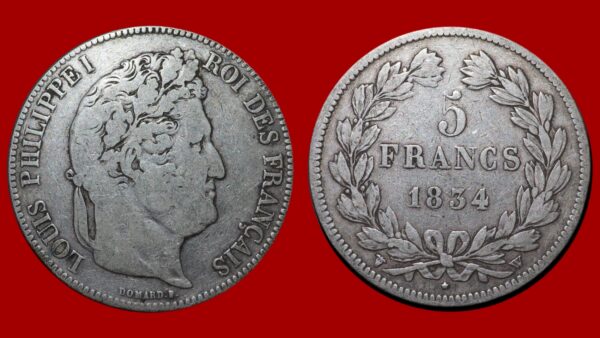 5 Francs Louis Philippe Ier 1834 W