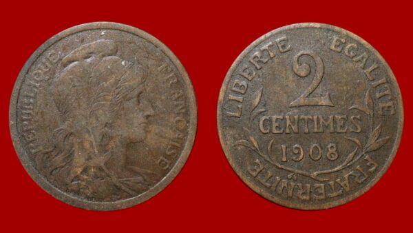 2 centimes Dupuis 1908