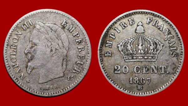 20 centimes Napoléon III 1867 BB