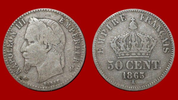 50 centimes Napoléon III 1865 A