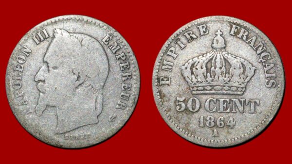 50 centimes Napoléon III 1864 A