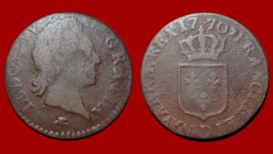 Louis XV – 1/2 Sol à la vielle tête 1770 D