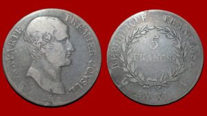 5 Francs Napoléon Premier Consul AN XI A