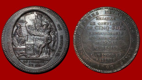 Monneron de 5 Sols au Serment, 1792, Birmingham