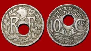 10 centimes Lindauer 1921 Fautée / Perforation Décentrée