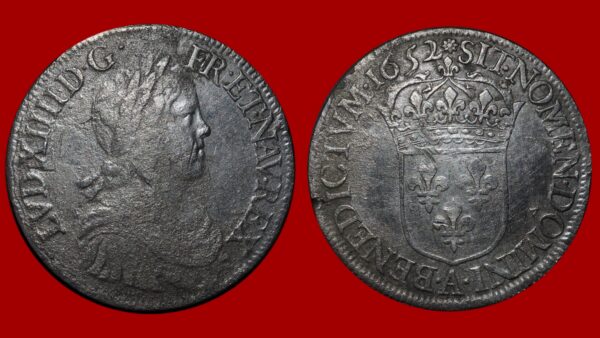 Louis XIV  - Écu à la mèche longue 1652 A