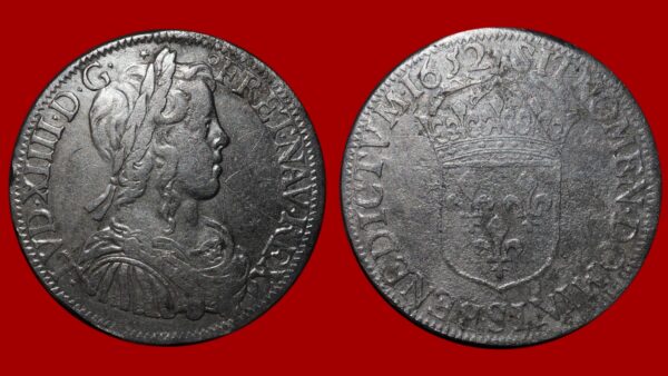 Louis XIV  - Demi-écu à la mèche longue 1652 S (Troyes)