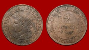 2 centimes Cérès 1890 A