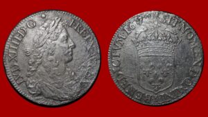 Louis XIV - Demi-écu au portrait apollinien 1672 A (Paris)