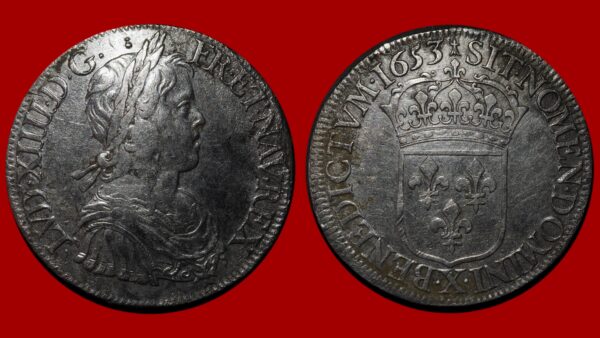 Louis XIV - Écu à la mèche longue 1653 X (Amiens)