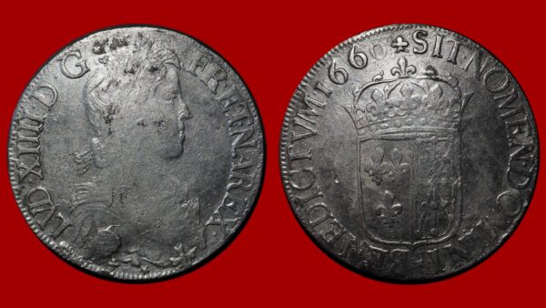 Louis XIV  - Écu de Navarre à la mèche longue, 1660, Saint Palais