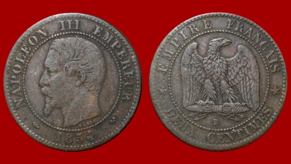 2 centimes Napoléon III 1854 B