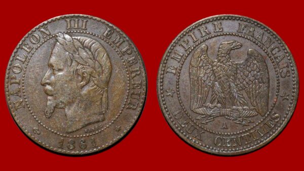 2 centimes Napoléon III 1861 A