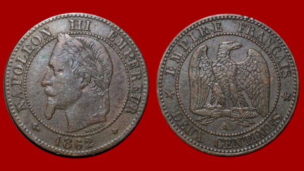 2 centimes Napoléon III 1862 A