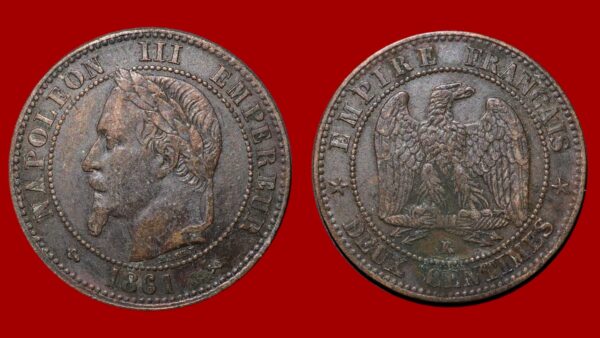 2 centimes Napoléon III 1861 K