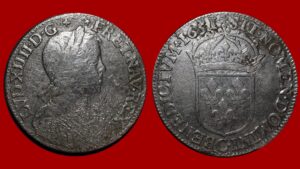 Louis XIV - Demi-écu à la mèche longue 1651 Saint-Lô