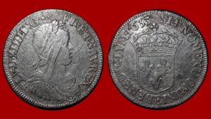 Louis XIV - Demi-écu à la mèche longue 1653 Tours