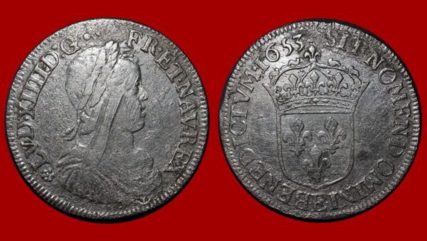 Louis XIV  - Demi-écu à la mèche longue 1653 Tours