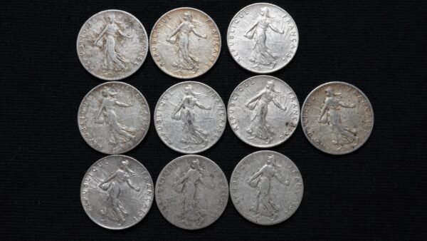 Lot de 10 x 50 centimes Semeuse argent – Image 2