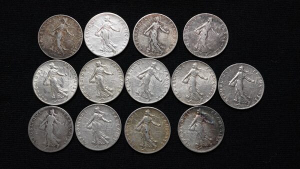 Lot de 13 x 50 centimes Semeuse argent – Image 2