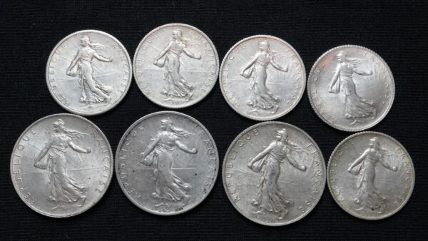 Lot de 8 Pièces Semeuse argent – Image 2