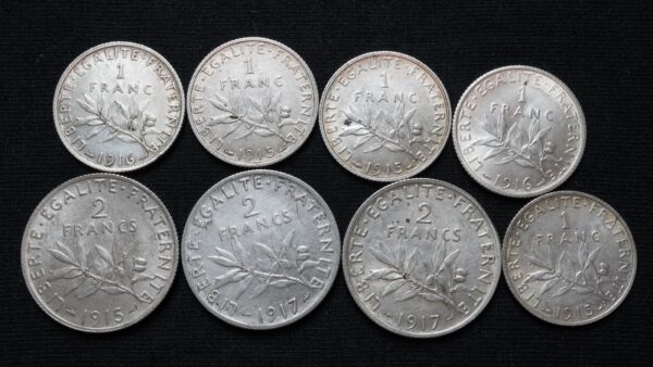 Lot de 8 Pièces Semeuse argent