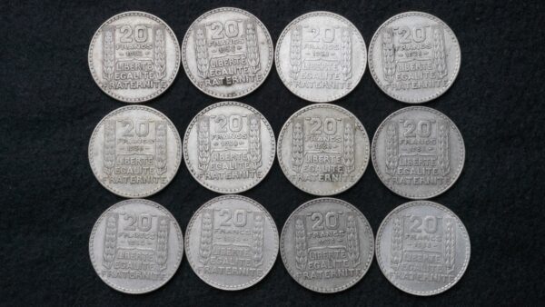 Lot de 12 x 20 francs Turin Argent – Image 2