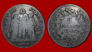 5 Francs Union et Force An 8 L