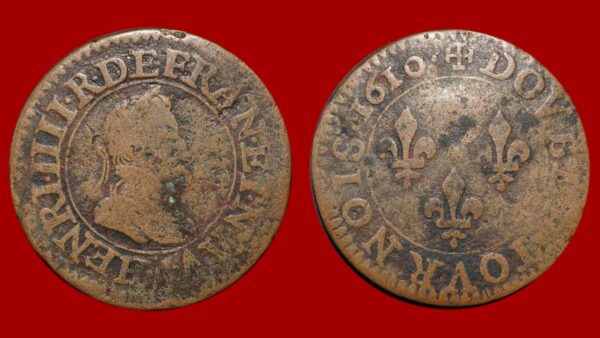 Henri IV le Grand - Double Tournois 1610 Paris, Moulin des Étuves