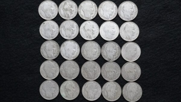 Lot de 25 x 10 Francs Turin argent – Image 2