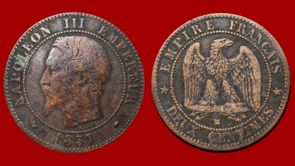 2 centimes Napoléon III 1857 MA