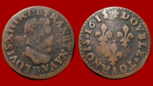 Louis XIII - Double Tournois 1615 D