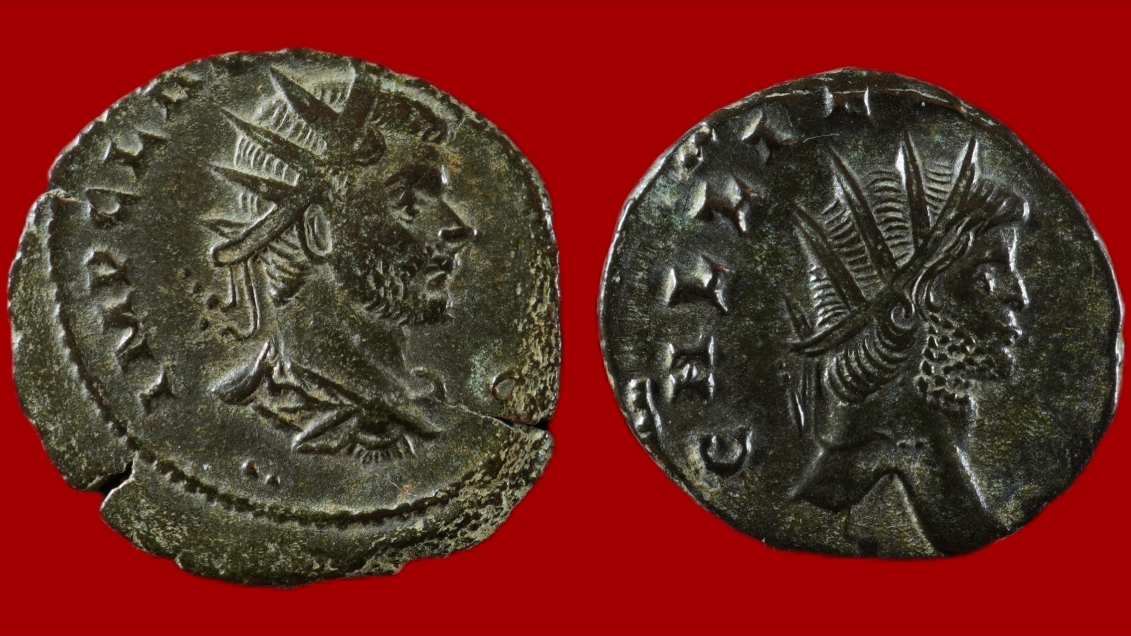 Lot de 2 antoniniens : Gallien et Claude II