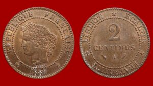 2 centimes Cérès 1887 A