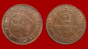 2 centimes Cérès 1887 A
