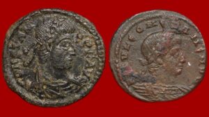 Lot de 2 nummus de Constans