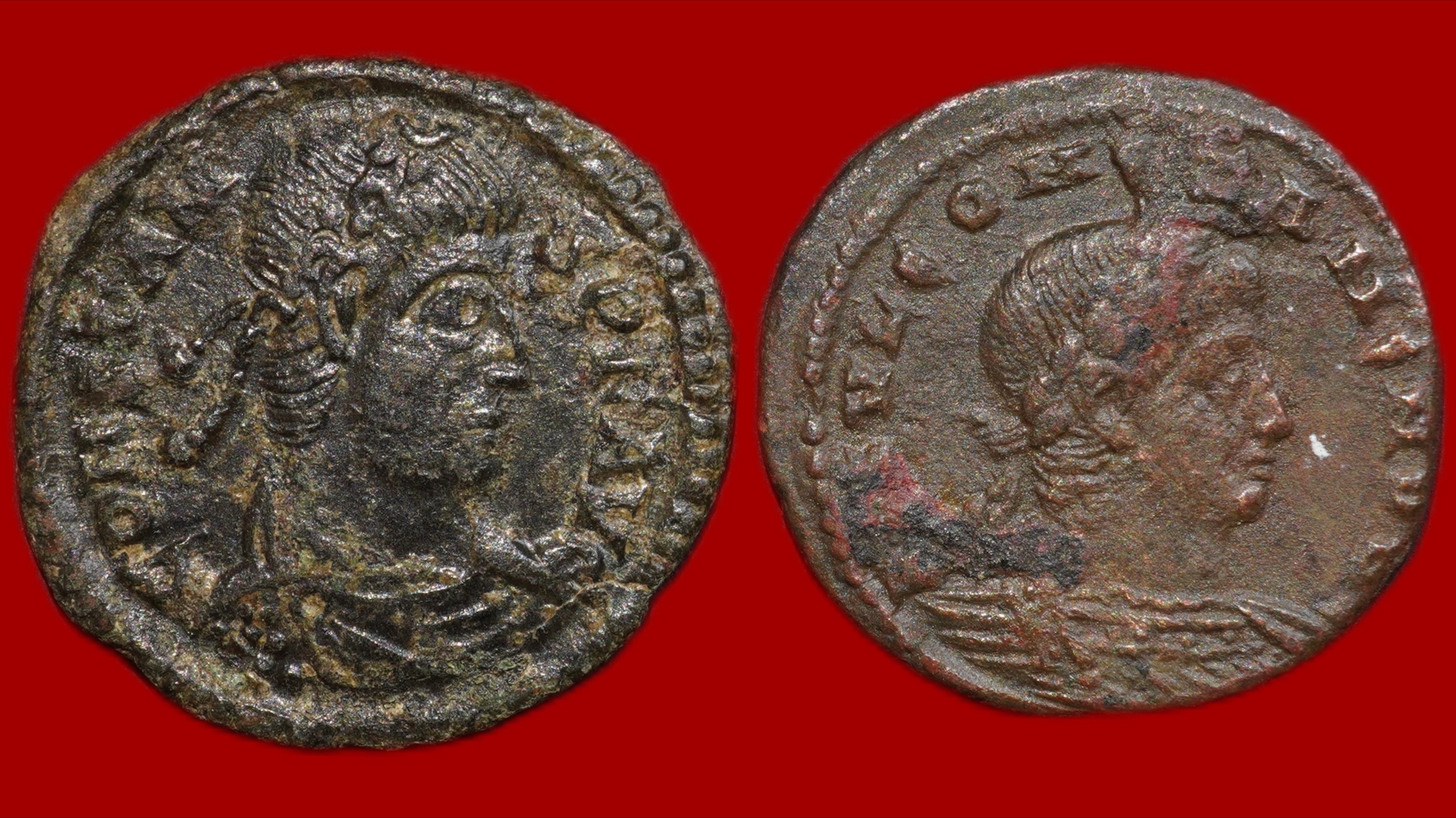 Lot de 2 nummus de Constans