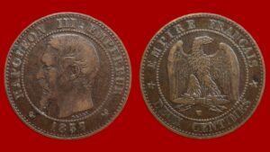 2 centimes Napoléon III 1857 W