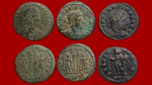 Lot de 3 monnaies : nummus de Constance II, Constantin Ier, Constantin II