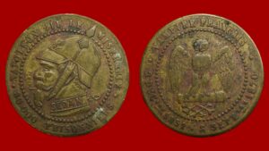 5 centimes Napoléon III Satirique "Os et Cigarette"